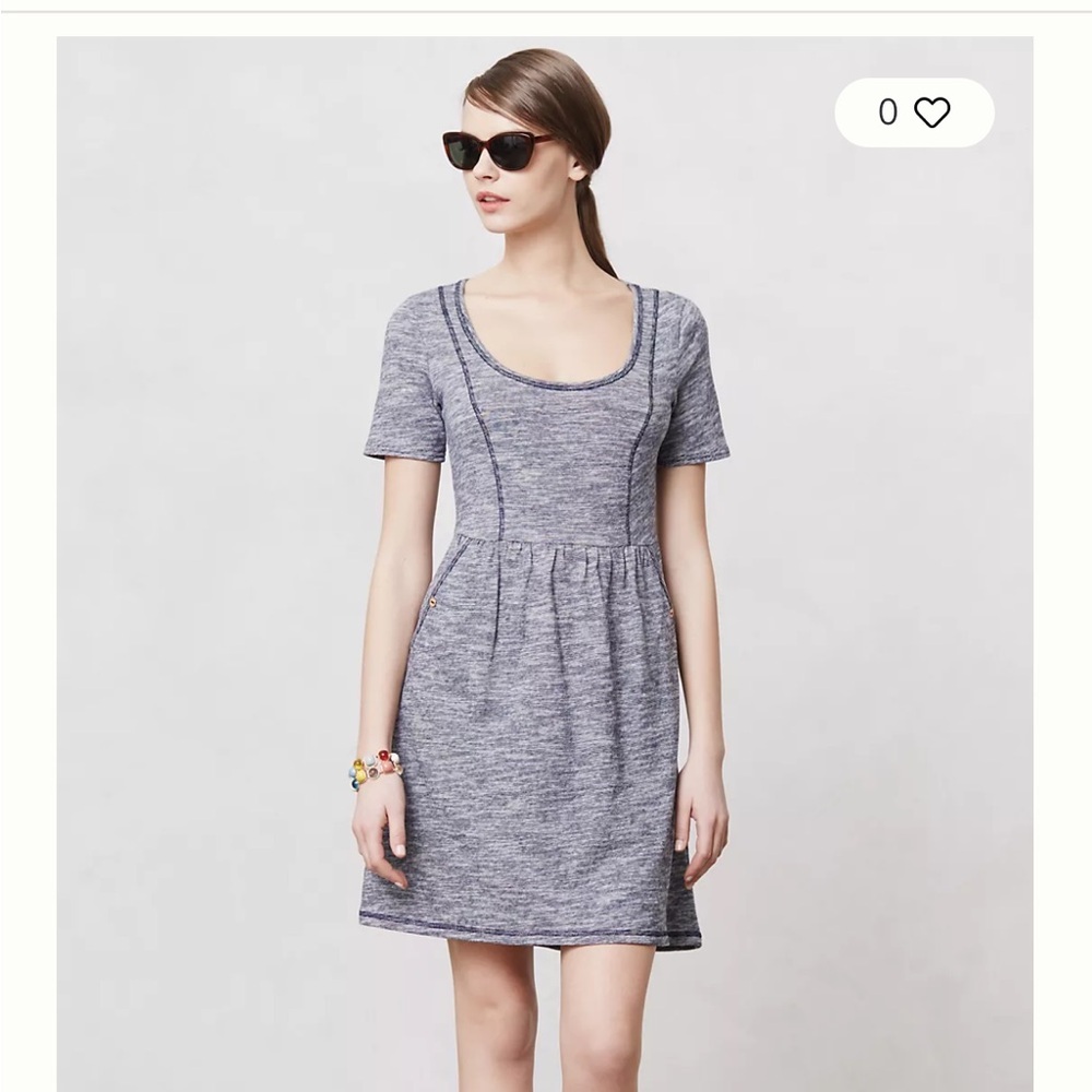 Anthropologie Saturday Sunday Heather Gray and Navy Mini Dress